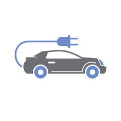 Poster - Electric car icon on white background for graphic and web design, Modern simple vector sign. Internet concept. Trendy symbol for website design web button or mobile app