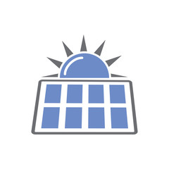 Poster - Solar battery icon on white background for graphic and web design, Modern simple vector sign. Internet concept. Trendy symbol for website design web button or mobile app