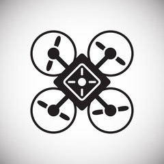 Poster - Drone icon on white background for graphic and web design, Modern simple vector sign. Internet concept. Trendy symbol for website design web button or mobile app