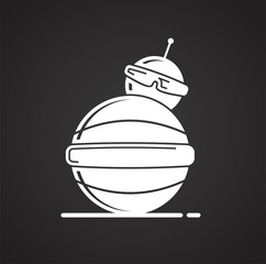 Poster - Bot pet icon on black background for graphic and web design, Modern simple vector sign. Internet concept. Trendy symbol for website design web button or mobile app
