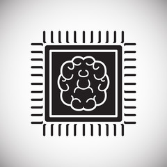 Poster - Brain cloud storage icon on white background for graphic and web design, Modern simple vector sign. Internet concept. Trendy symbol for website design web button or mobile app