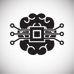 Poster - Brain cloud storage icon on white background for graphic and web design, Modern simple vector sign. Internet concept. Trendy symbol for website design web button or mobile app