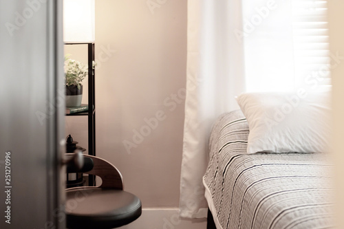 Black And White Minimal Bedroom Decor Buy This Stock Photo