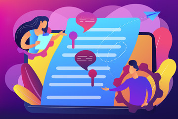 Poster - Shared document concept vector illustration.
