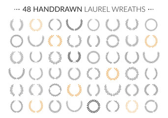 Sticker - Hand Drawn Laurel Wreaths