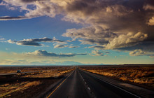 Highway Lone Road Through The Scenic View Canyon In New Mexico