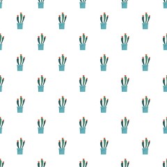 Sticker - Flower cactus pot pattern seamless vector repeat for any web design