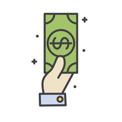 Fototapete - Cash dollar line icon on white background for graphic and web design, Modern simple vector sign. Internet concept. Trendy symbol for website design web button or mobile app