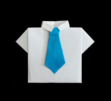Shirt With Tie Origami Paper