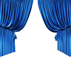 Wall Mural - theater velvet curtains isolated on white background with clipping path