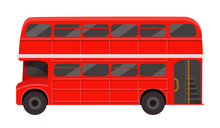 Modern Red London Passenger Double Decker Bus. British Public Transport.