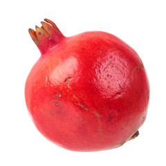 Ripe red pomegranate fruit isolated on white background