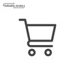 Shopping cart line icon. Editable stroke.