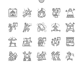 Poster - World Circus Day Well-crafted Pixel Perfect Vector Thin Line Icons 30 2x Grid for Web Graphics and Apps. Simple Minimal Pictogram