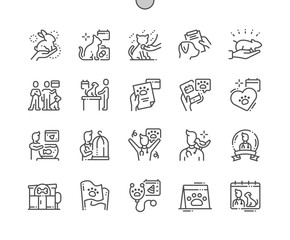 Poster - World Veterinary Day Well-crafted Pixel Perfect Vector Thin Line Icons 30 2x Grid for Web Graphics and Apps. Simple Minimal Pictogram