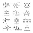 Molecular logo. Chemistry dna molecule scientific structure atom business brand vector concept. Illustration of molecular chemistry, dna logo, molecule structure