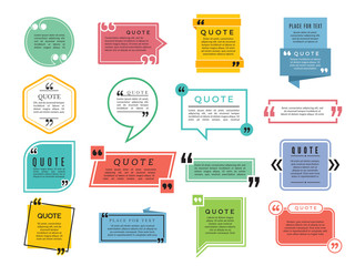 Wall Mural - quotes shapes. text boxes remark sentences quotes vector typography frame template. illustration of 