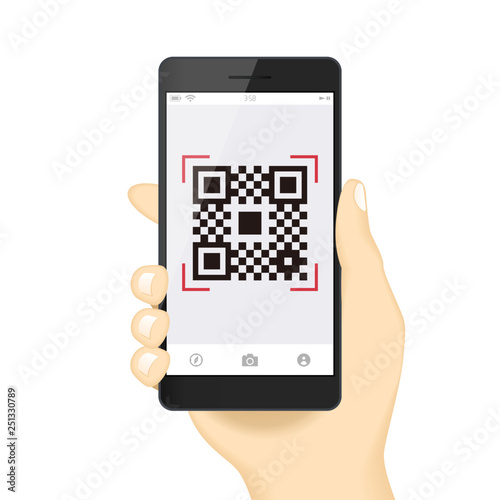 スマホ決済qrアプリのスマートフォンを持つ手イメージイラスト素材 Buy This Stock Vector And Explore Similar Vectors At Adobe Stock Adobe Stock