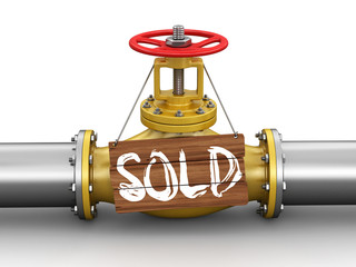 Poster - Pipeline with Sold. Image with clipping path
