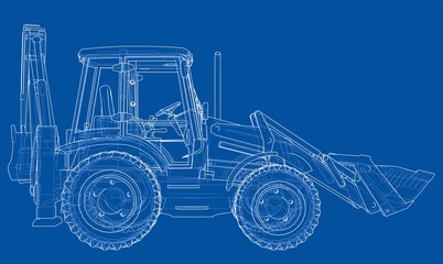 Aufkleber - Sketch of Loading Shovel with Back Actor