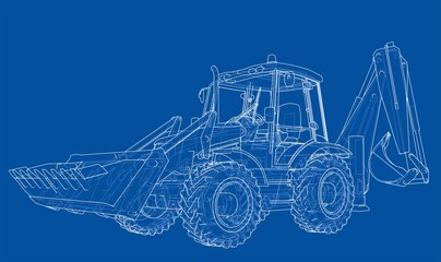 Aufkleber - Sketch of Loading Shovel with Back Actor