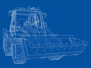 Poster - sketch of loading shovel with back actor