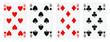 Four Playing Cards Isolated on White Background, Showing Eights from Each Suit - Hearts, Clubs, SFour Playing Cards Isolated on White Background, Showing Eights fropades and Diamonds - High resolution