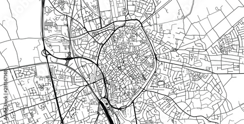 Fotomural Urban vector city map of Bruges, Belgium