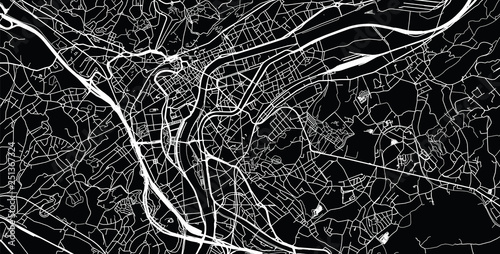 Fotomural Urban vector city map of Liege, Belgium