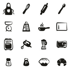 Canvas Print - Baking or Cooking Icons Freehand Fill