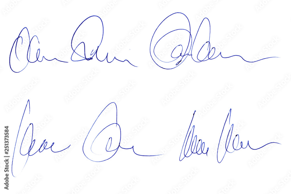 Photo Paper Signature Examples Handwritten signature concept of signed document with ballpoint pen ...