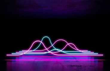 Wall Mural - Neon background. Cyberpunk electronic night background concept.