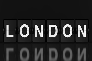 Aufkleber - Mechanical Analog Flip Clock Board with London Sign. 3d Rendering