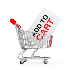 Poster - Add To Cart Card in Shopping Cart . 3d Rendering