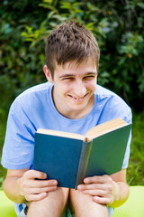 Sticker - Young Man read a Book