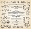 © designer_things - Set of Vintage Decorations Elements.Flourishes Calligraphic Ornaments and Frames with place for your text. Retro Style Design Collection for Invitations, Banners, Posters, Badges, Logotypes.