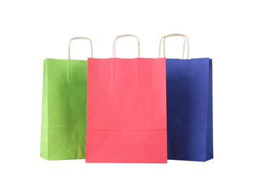 Wall Mural - Colorful shopping bags isolated on white background