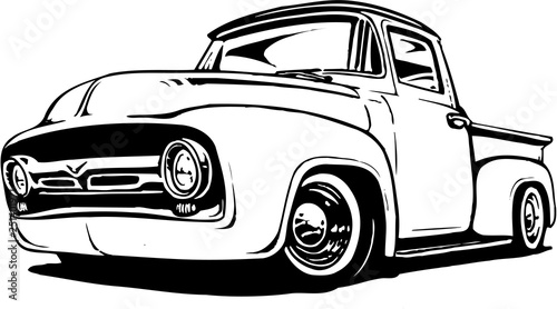 Fotomural 1956 Ford Pickup Vector Illustration
