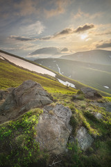Wall Mural - mountain landscape of the carpathian gorgany, ukraine