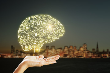 Aufkleber - Artificial intelligence and futuristic concept