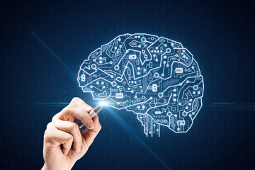Aufkleber - Artificial intelligence and futuristic concept