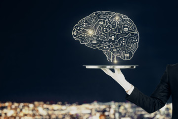 Aufkleber - Artificial intelligence and service concept
