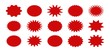 © Yelyzaveta - Starburst sale stickers. Vector red star price tag for sale promo marketing, discount sticker, ads offer, advertising campaign in retail. Promo sale sticker of sunburst icon special offer sale tag