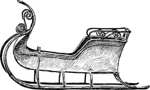 Sketch Of A Vintage Sleigh