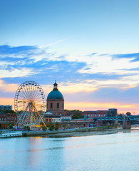 Fototapete - Toulouse landmark river Garone  France