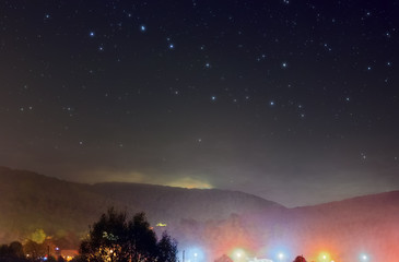 Wall Mural - ursa major over the village