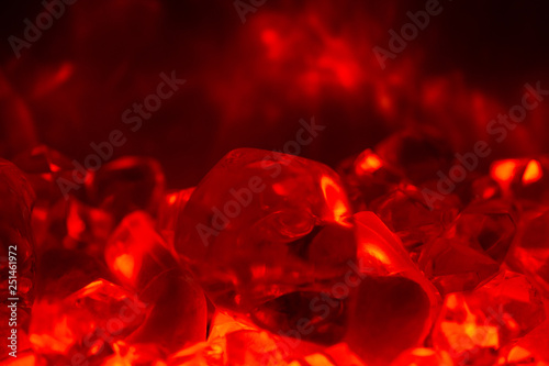 Wall Mounted Electric Fireplace With Red Color Artificial Fake