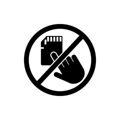Fototapete - touch sd card icon. Element of prohibition sign icon. Premium quality graphic design icon. Signs and symbols collection icon