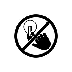 Poster - not touch light bulb icon. element of prohibition sign icon. premium quality graphic design icon. si