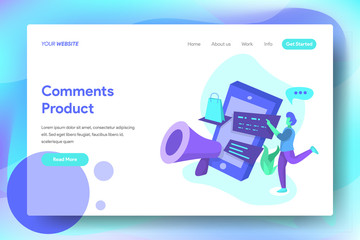 Fototapete - Landing Page Comments Product